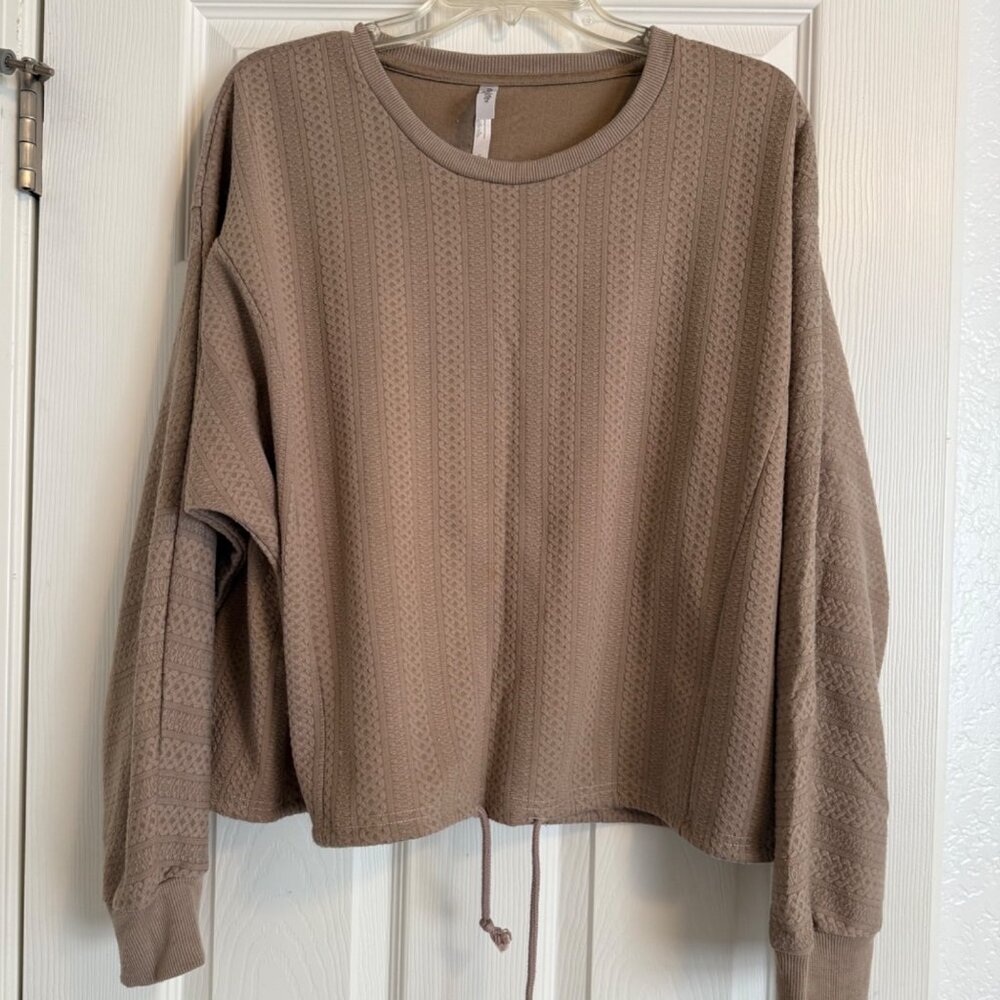 Embrace Life Athleisure Women's Long Sleeve Sweater, Tan, XL